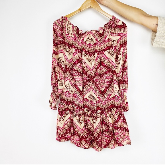 Stone cold fox pink off shoulder silk dress - Picture 2 of 3